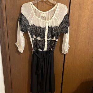 A'Reve Cream Lace Detail Dress
